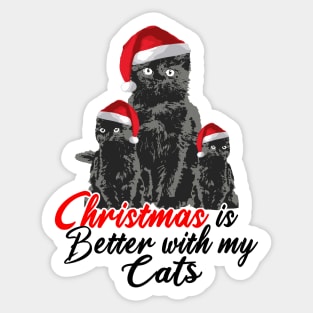 Christmas is Better With My Cats Sticker